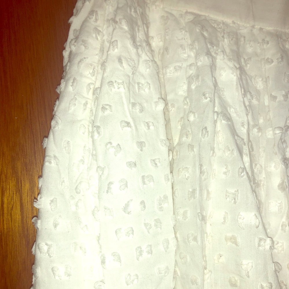 J Crew white popcorn midi skirt
